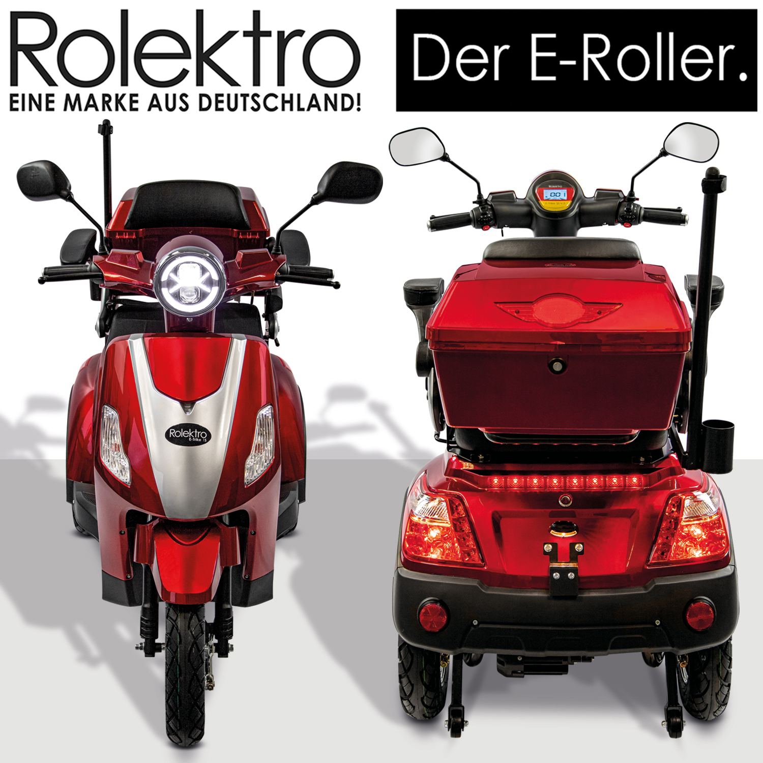 Rolektro, E-Trike 25 V.2, Bleigel 60V-20Ah Seniorenmobile Rad | 3 1000 Akkus, | Seniorenmobil Watt